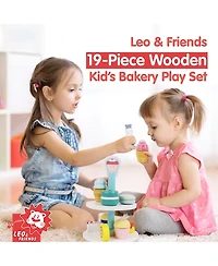 Leo & Friends 19-Piece Wooden Kid's Bakery Play Set