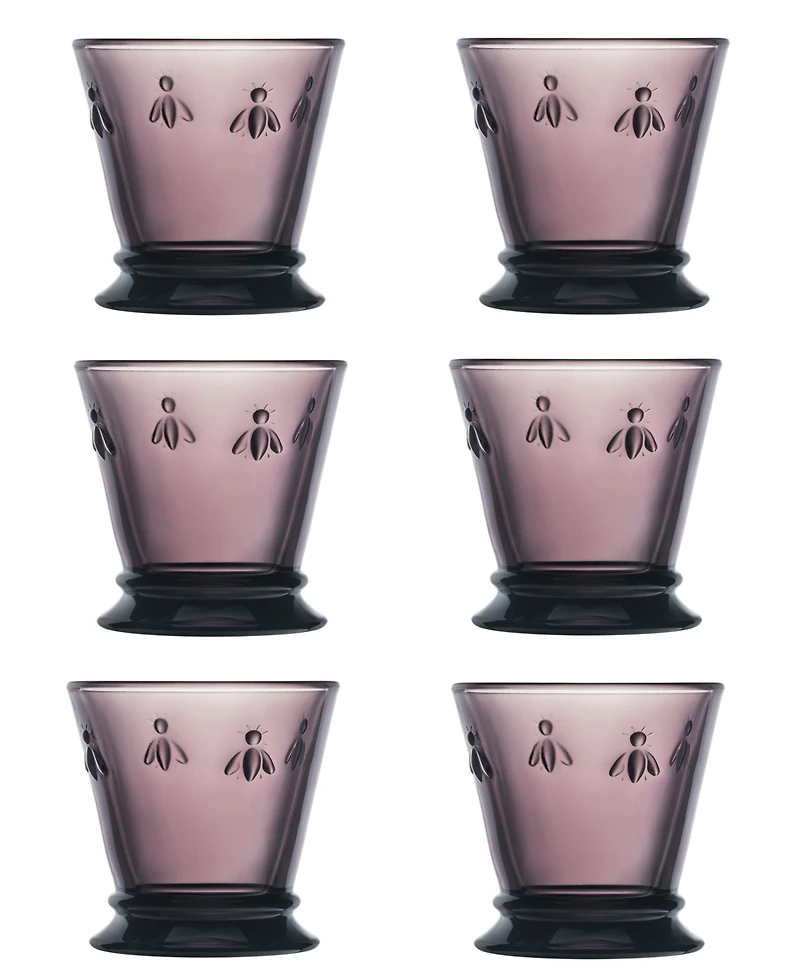 La Rochere Napoleon Bee Aubergine 6-Piece Tumbler Set, 10 oz