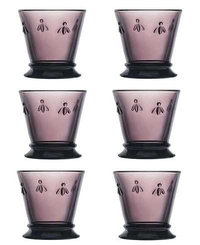 La Rochere Napoleon Bee Aubergine 6-Piece Tumbler Set, 10 oz