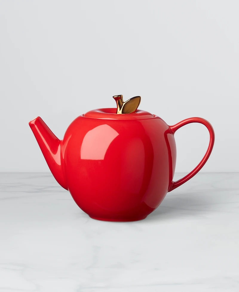 kate spade new york Knock on Wood Apple Teapot