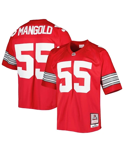 Men's Mitchell & Ness Nick Mangold Scarlet Ohio State Buckeyes Authentic Jersey
