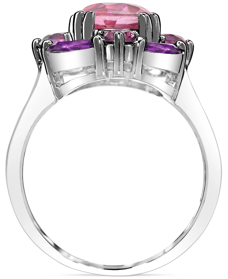Multi-Gemstone Cluster Ring (3-7/8 ct. t.w.) in Sterling Silver