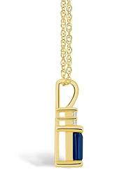 Macy's Sapphire (3/4 Ct. t.w.) and Diamond Accent Pendant Necklace