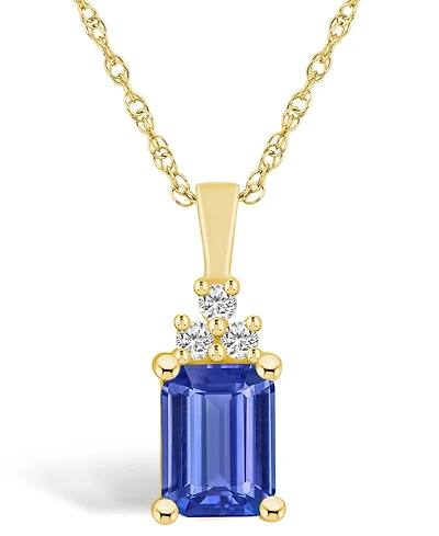Macy's Tanzanite (1-5/8 Ct. t.w.) and Diamond (1/10 Pendant Necklace