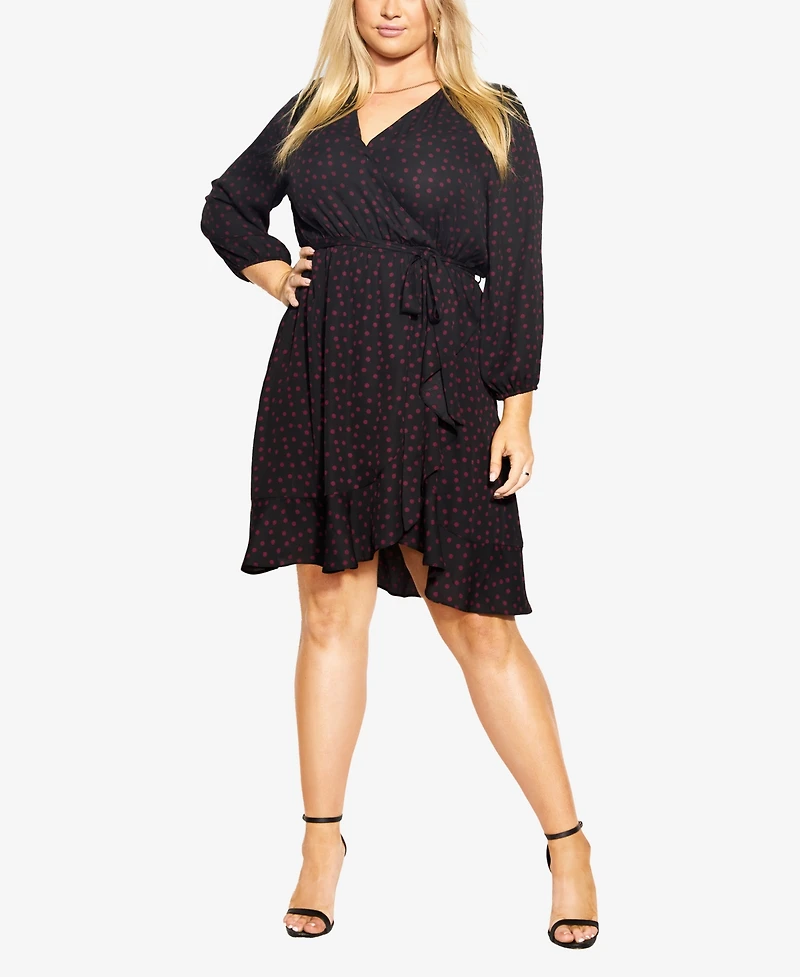 City Chic Plus Size Amber Frill Mini Dress