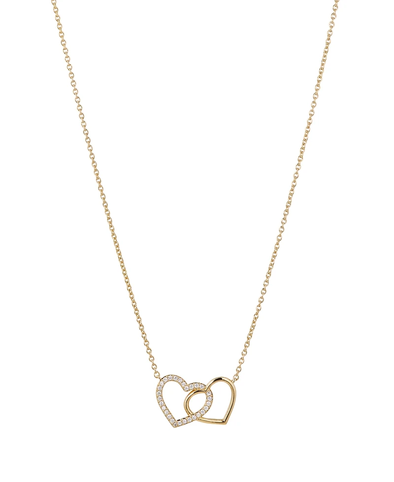 Eliot Danori Silver-Tone Double Heart Necklace 16" + 2" Extender