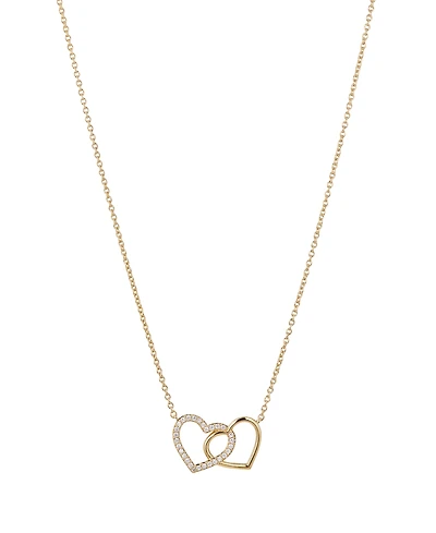 Eliot Danori Silver-Tone Double Heart Necklace 16" + 2" Extender
