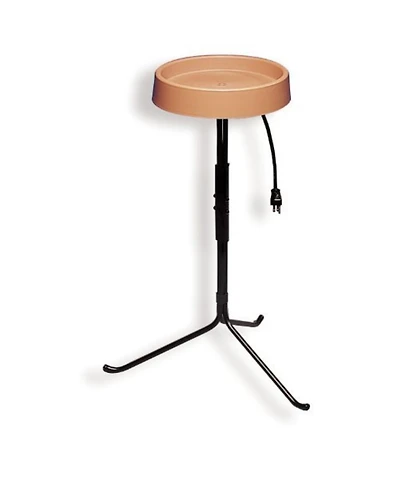 Api Outdoor Plastic Heated Bird Bath with Metal Stand, 12in Diameter