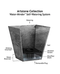 Novelty ArtStone Ella Planter Square Black 10 Inch