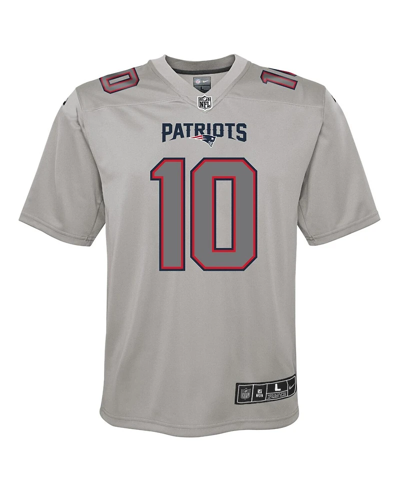 Big Boys Nike Mac Jones Gray New England Patriots Atmosphere Fashion Game Jersey