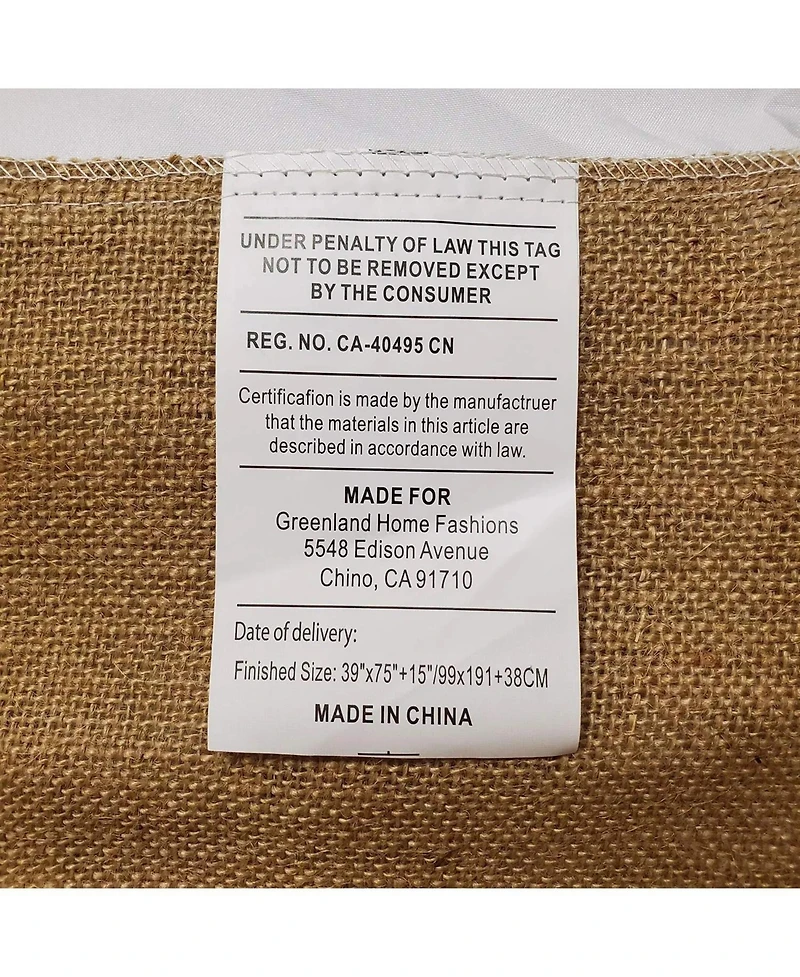 Greenland Home Fashions Burlap 15" Drop Bedskirt