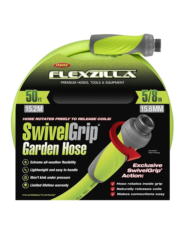 Flexzilla Garden Hose with SwivelGrip 50ft x .62inch