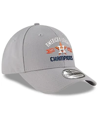 Men's New Era Gray Houston Astros 2022 American League Champions 9FORTY Adjustable Hat