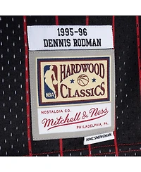 Men's Mitchell & Ness Dennis Rodman Red, Black Chicago Bulls Hardwood Classics 1995-96 Split Swingman Jersey