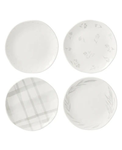 Lenox Oyster Bay Whiteware 4 Piece Tidbit Plate Set, Service for 4