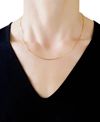Elongated Box Link 18" Chain Necklace in 14k Gold