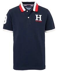 Tommy Hilfiger Toddler and Little Boys Striped Collar Embroidered Matt Polo