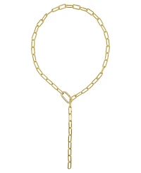 Adornia Women's 14K Gold-Tone Plated Y-Shaped Lariat Crystal Lock Necklace