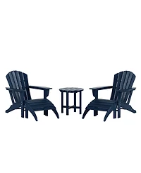 WestinTrends 5-piece Adirondack Chairs with Ottoman Side Table Set