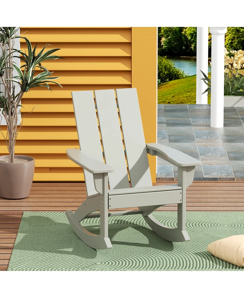 WestinTrends Modern Adirondack Outdoor Rocking Chair