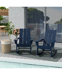 WestinTrends Modern Adirondack Outdoor Rocking Chair (Set of