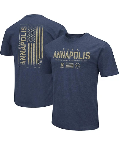 Men's Colosseum Navy Navy Midshipmen Oht Military-Inspired Appreciation Flag 2.0 T-shirt