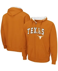 Men's Colosseum Texas Orange Longhorns Arch & Team Logo 3.0 Full-Zip Hoodie