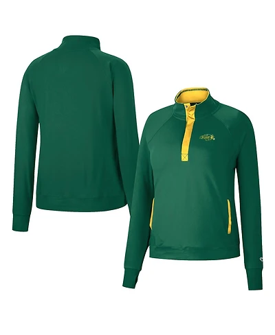 Women's Colosseum Green Ndsu Bison Kipling Raglan Quarter-Snap Top