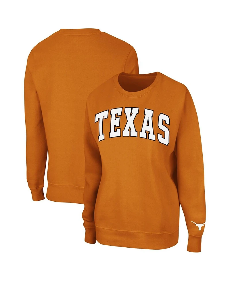 Women's Colosseum Texas Orange Longhorns Campanile Pullover Sweatshirt