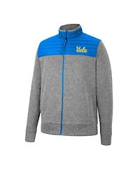 Men's Colosseum Charcoal, Blue Ucla Bruins Putter Herringbone Full-Zip Jacket