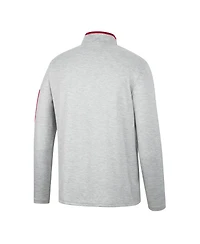 Men's Colosseum Heathered Gray, Crimson Washington State Cougars Country Club Windshirt Quarter-Zip Jacket