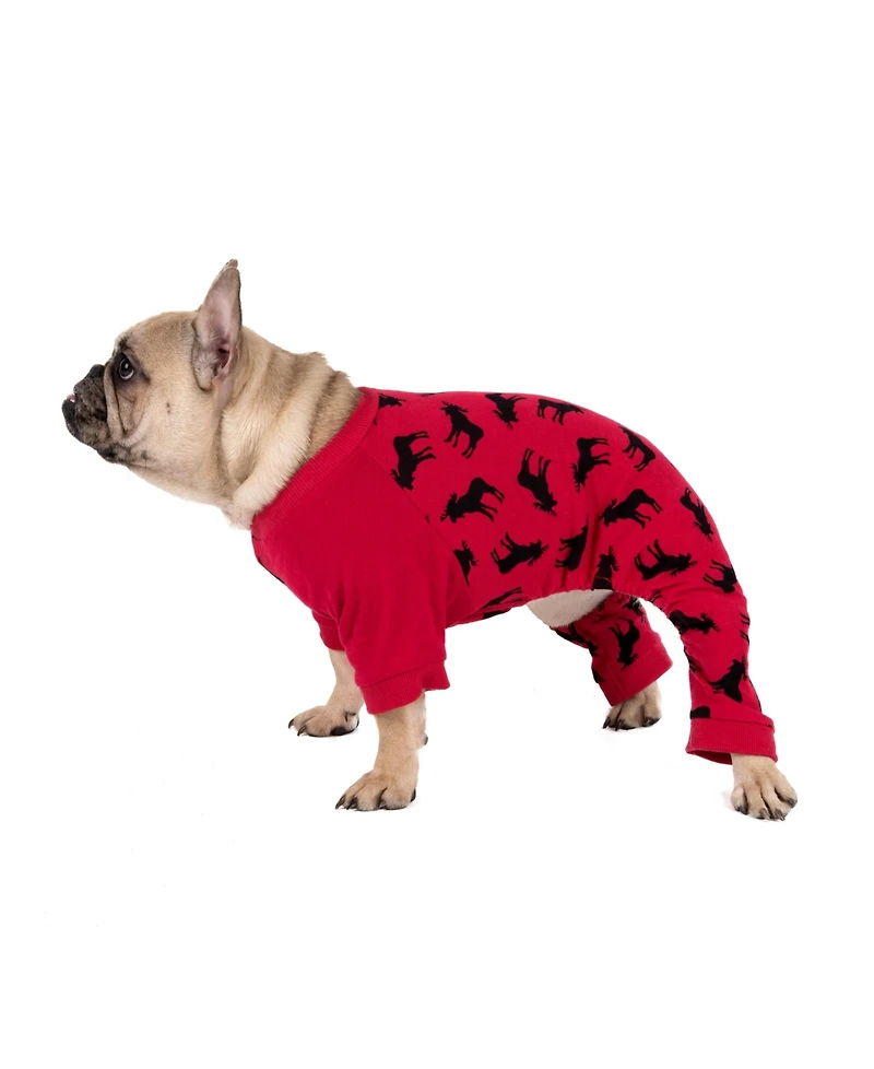 Leveret Dog Cotton Pajamas, Moose Print