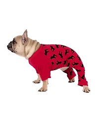 Leveret Dog Cotton Pajamas, Moose Print