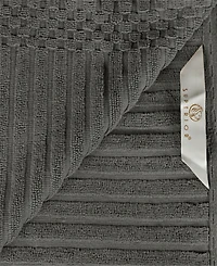 Superior Soho Checkered Border Cotton 2 Piece Bath Towel Set, 54" x 27"