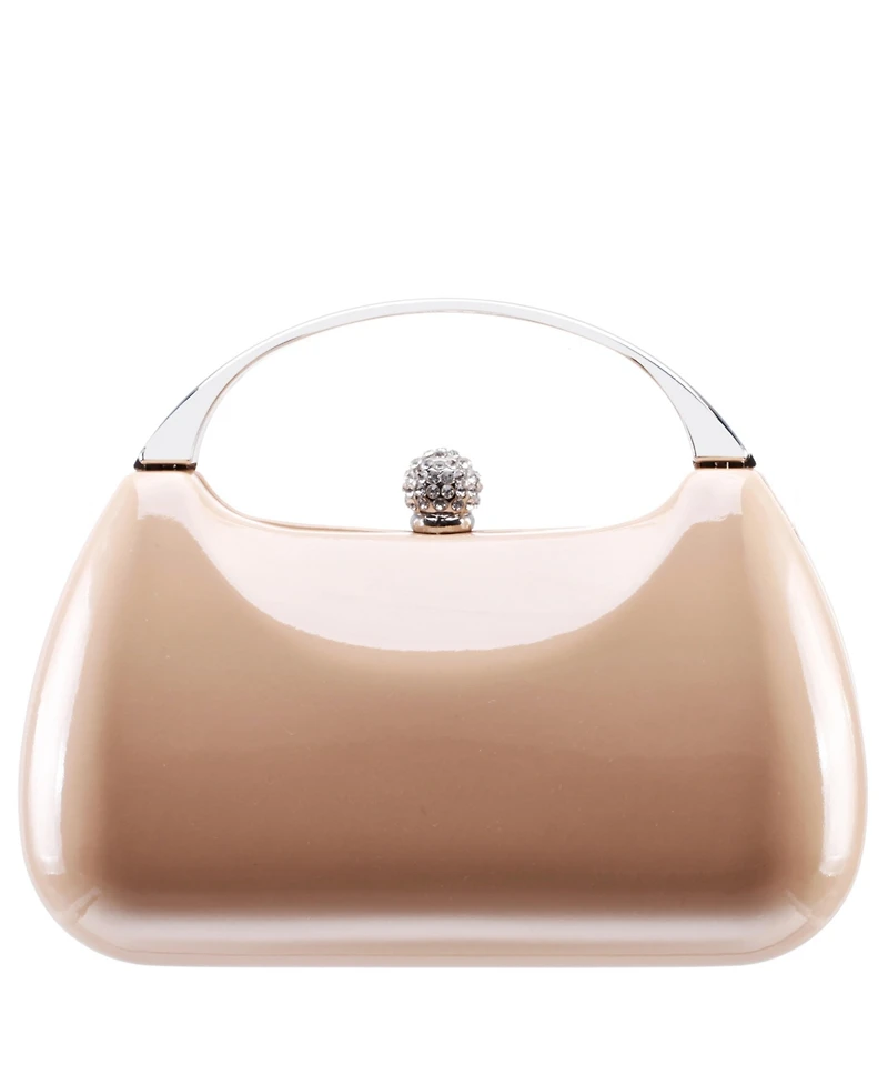 Nina Women's Metallic Minaudiere bag with Metal Handle