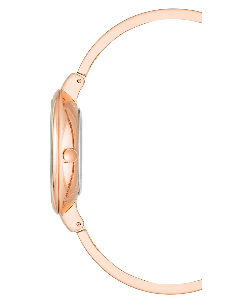Anne Klein Women's Rose Gold-Tone Alloy Bangle Fashion Watch 37mm Set 4 Pieces