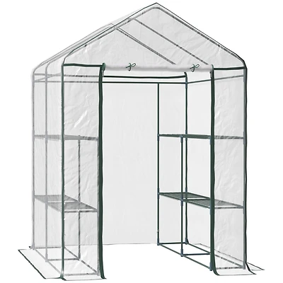 Outsunny 56" x 56" x 77" Outdoor Walk-In house with 3 Shelves,