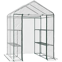 Outsunny 56" x 56" x 77" Outdoor Walk-In house with 3 Shelves,