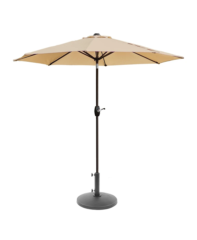 9 Ft Outdoor Patio Market Table Umbrella with Round Resin Base