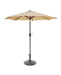 9 Ft Outdoor Patio Market Table Umbrella with Round Resin Base