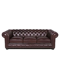 Alexandon Leather Chesterfield Tufted Sofa with Roll Arm
