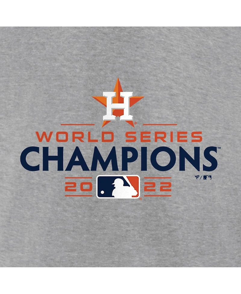 Men's Fanatics Heather Gray Houston Astros 2022 World Series Champions Logo Pullover Sweatshirt