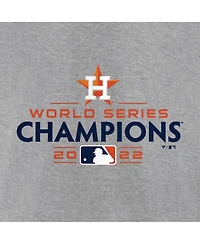 Men's Fanatics Heather Gray Houston Astros 2022 World Series Champions Logo Pullover Sweatshirt