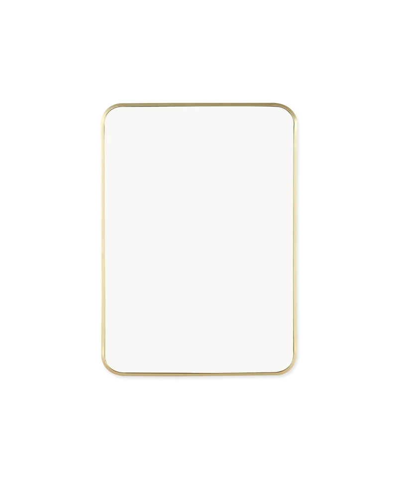 Rounded Rectangle Bathroom Framed Decorative Wall Mirror, 27.5" x 19.7"