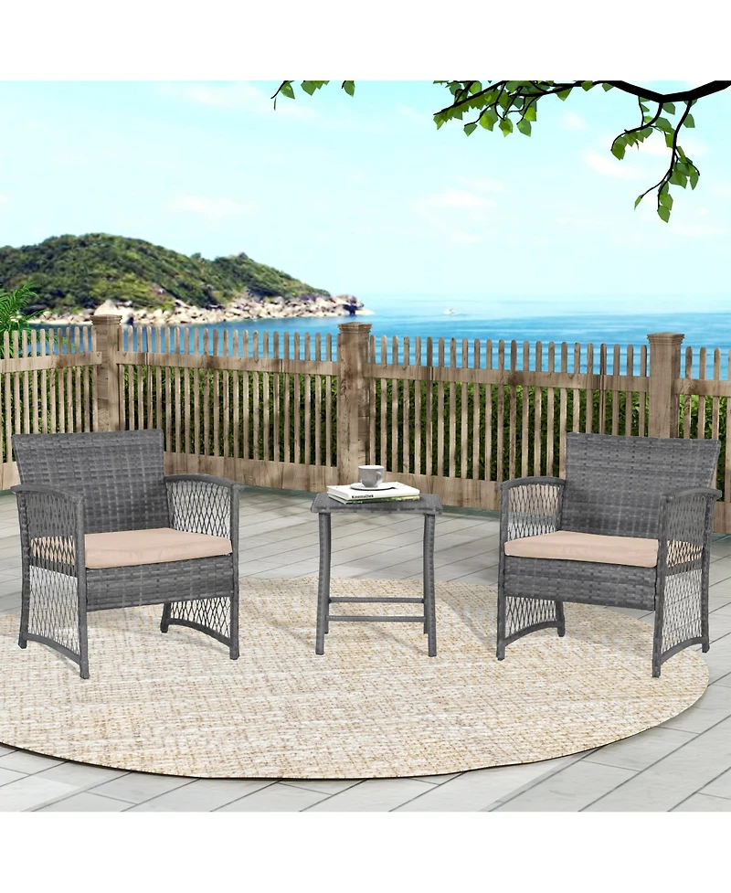 WestinTrends 3-Piece Outdoor Patio Conversation Set