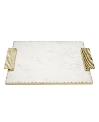 Classic Touch Marble Tray with Decorative Handles