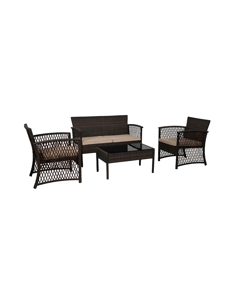 WestinTrends 4-Piece Outdoor Patio Conversation Set