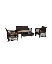 WestinTrends 4-Piece Outdoor Patio Conversation Set