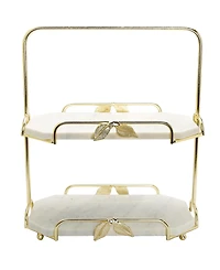 Classic Touch 2-Tier Marble Stand and Centrepiece