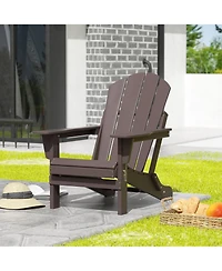 All-Weather Contoured Outdoor Poly Folding Adirondack Chair